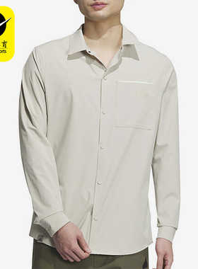 Adidas/阿迪达斯正品新款经典男士休闲翻领长袖衬衫JE8598