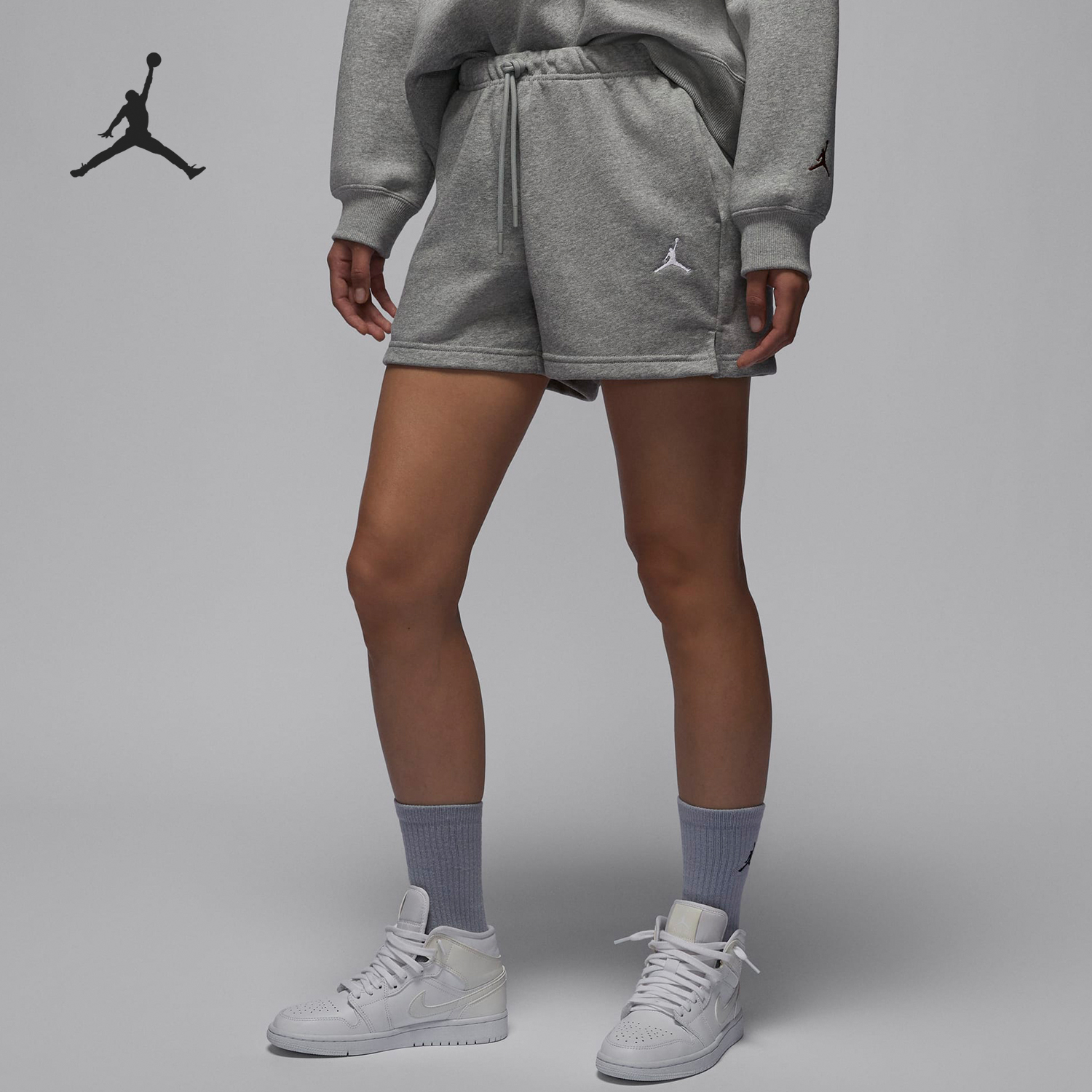 Nike/耐克正品JORDAN女士刺绣运动训练针织短裤HJ1366-063