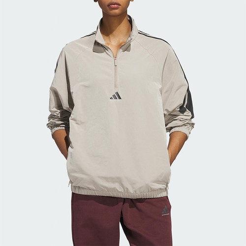 Adidas/阿迪达斯正品2025春季新款男女半拉链梭织卫衣JC7844