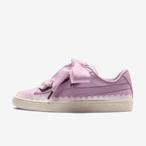 Puma彪马正品Basket Heart Scallop女低帮蝴蝶结板鞋366979-02