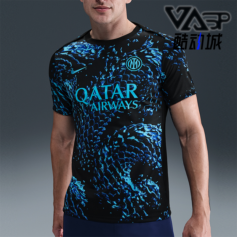 Nike/耐克正品Dri-FIT男士时尚足球透气运动经典短袖HJ7145-448