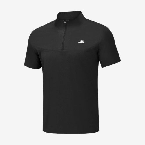 Skechers斯凯奇正品男透气吸湿排汗立领运动T恤P226M331-01TS