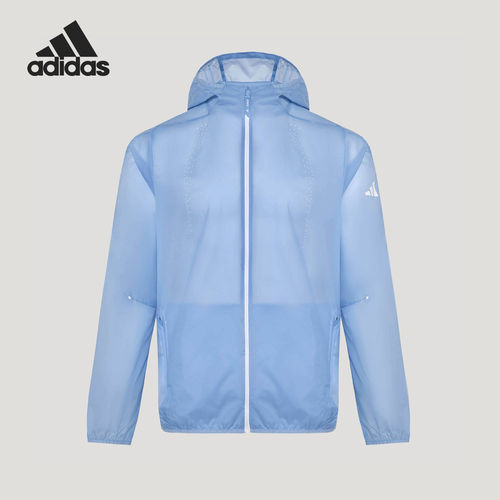 Adidas/阿迪达斯官方正品春季款男士防风运动修身连帽夹克KY5049