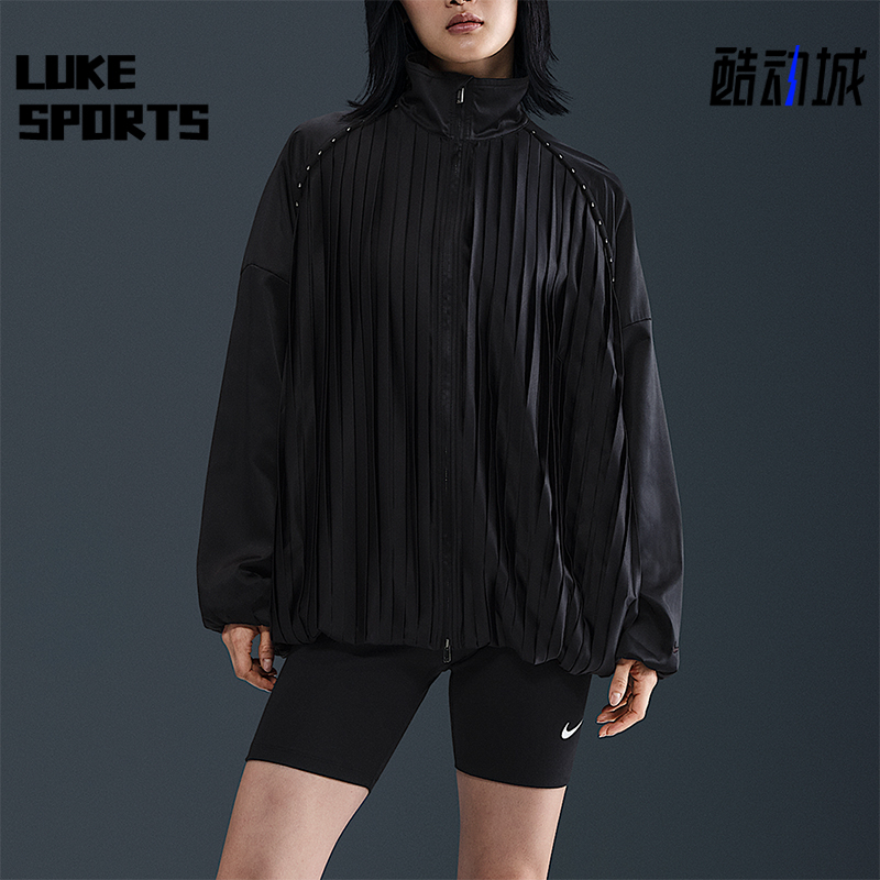 Nike/耐克正品Sportswear女士针织褶裥运动宽松外套HJ0518-010