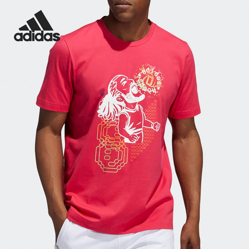 Adidas/阿迪达斯正品西甲男子插画篮球运动短袖T恤 GI8888