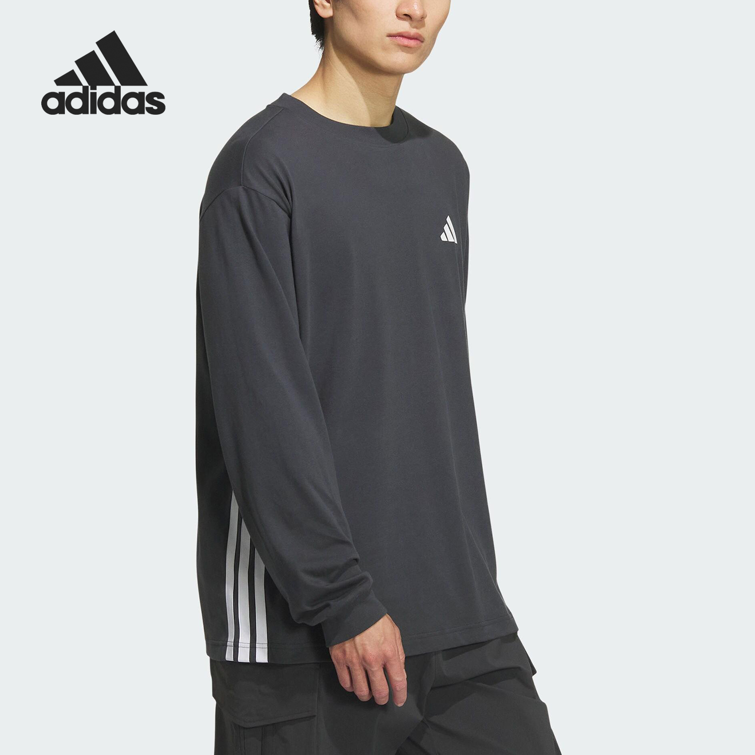 Adidas/阿迪达斯官方正品2025男女简约运动休闲宽松长袖KF5194