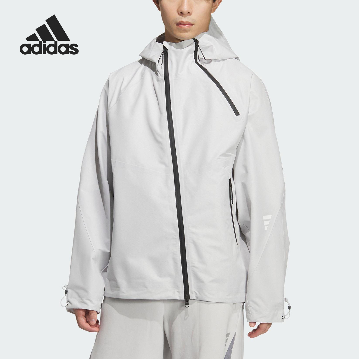 Adidas/阿迪达斯官方正品2025秋季款男士宽松梭织连帽外套KG9410