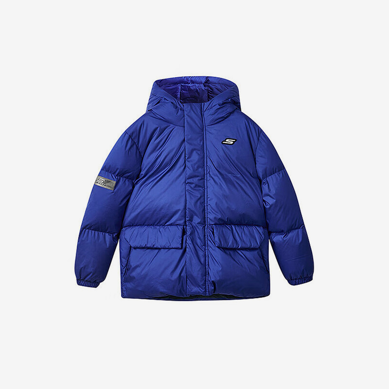 Skechers/斯凯奇正品冬季儿童连帽防风保暖休闲运动羽绒服