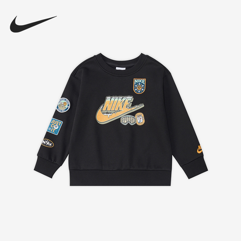 Nike/耐克正品2025冬季款小童日常圆领套头耐穿卫衣IQ2820-010