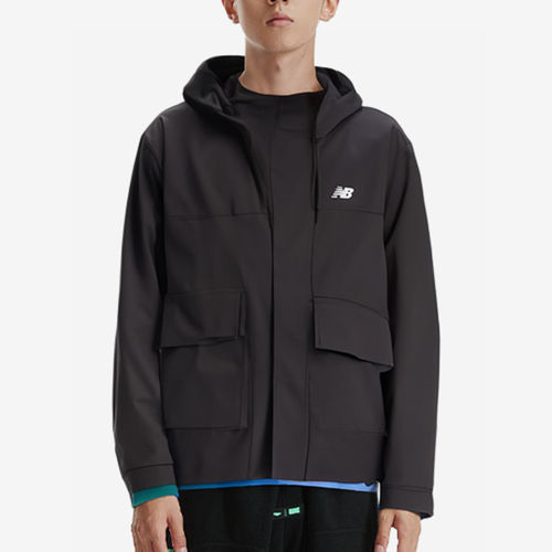 New Balance新百伦正品男款拉链连帽运动休闲工装棉服AMJ33324-BK