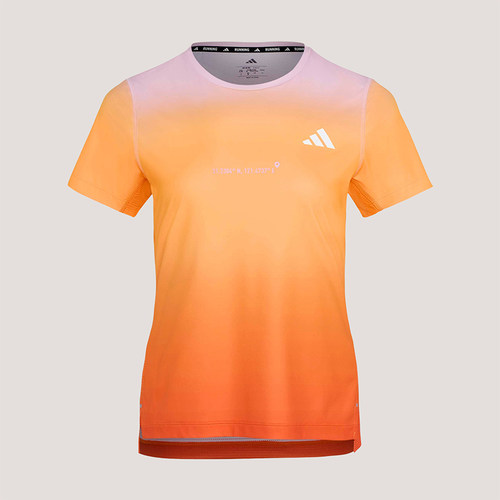 Adidas/阿迪达斯正品上海半程马拉松限定系列女经典短袖T恤KU5588