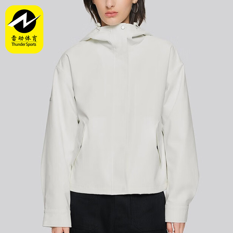 Skechers/斯凯奇正品秋冬新款女士简约连帽户外梭织轻盈外套