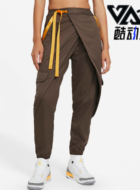 Nike/耐克正品JORDAN运动裤新款女棕黄色经典运动长裤DA1528-041