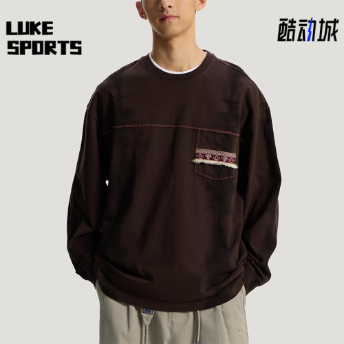 Adidas/阿迪达斯正品三叶草男士复古针织运动宽松长袖T恤KW5672