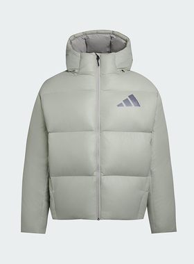 Adidas/阿迪达斯正品2025秋季款男士日常连帽耐穿羽绒服KH3981