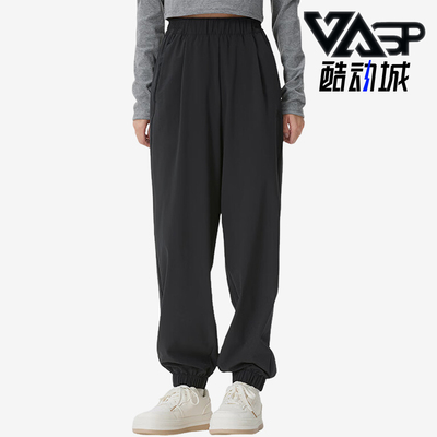 Adidas/阿迪达斯正品新款女黑色跑步吸汗经典束脚纯色长裤KS2883