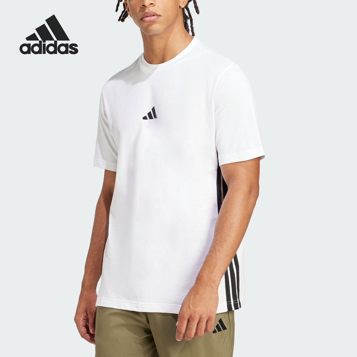 Adidas/阿迪达斯官方正品M 3S SJ T男士运动经典亲肤T恤JE6388 - 实物图