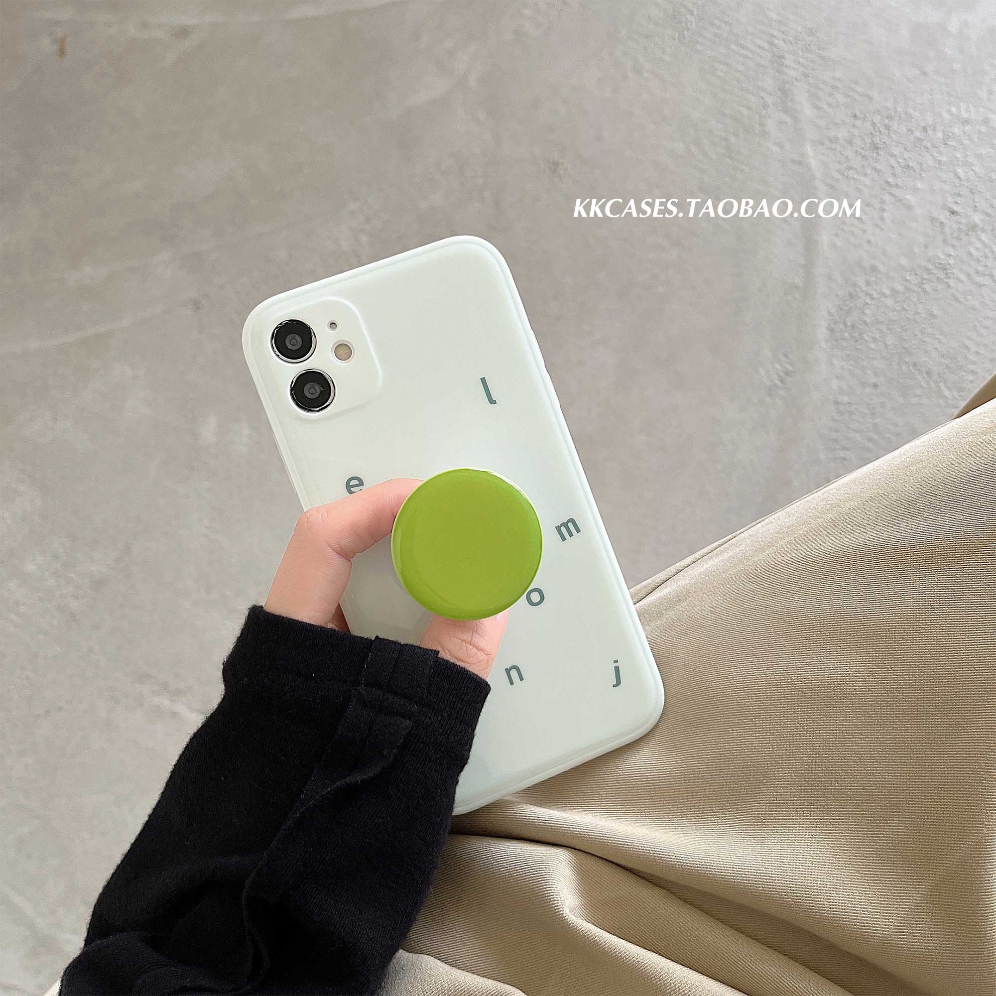 iphone15pro小清新绿色几何圆形支架14max字母手机壳12苹果13P适用新款17全包防摔软壳韩国高级感ins保护套16