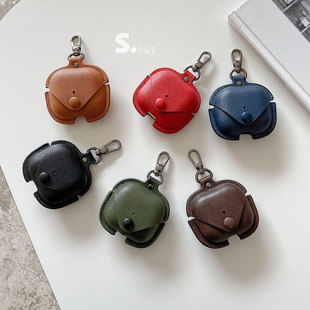 airPods Pro第一二三代123小众皮质耳机壳苹果适用无线蓝牙保护套高级感纽扣个性创意棕色黑色硅胶软壳耳机盒