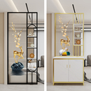 入户门玄关艺术画客厅简约长虹玻璃屏风隔断柜现代轻奢金属装 饰架