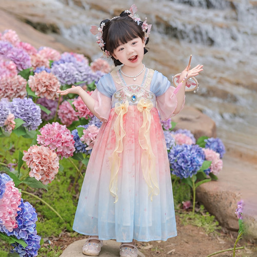汉服女童中国风超仙飘逸连身襦裙