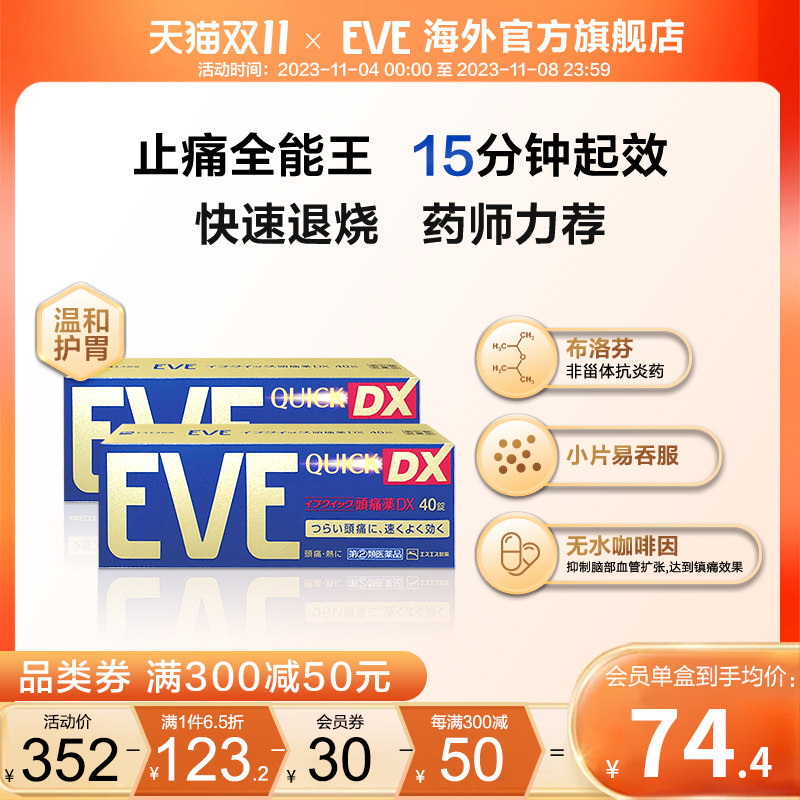 白兔eve止疼药头痛痛经牙疼速效药布洛芬片40粒*2盒装止痛退烧药怎么样,好用不?