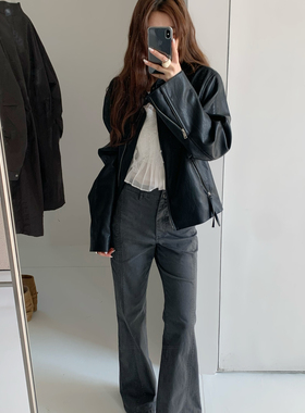 甜甜小众轻奢国设计师系列春款水洗微喇裤牛仔裤SSPT003