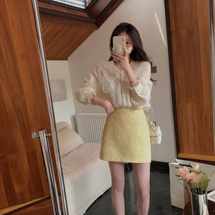 GZGLS5388 衬衫 甜甜家刺绣甜美娃娃衫 荷叶领轻国风长袖