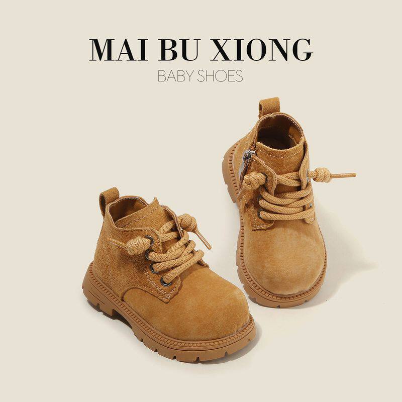 麦布熊英伦风儿童马丁靴男童短靴春秋季女童鞋子小童单鞋婴儿学步