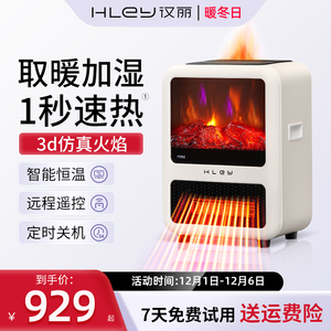 汉丽HLEY取暖器速热暖风机节能壁炉电暖气家用火焰电暖器加湿器H9