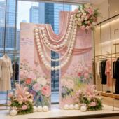 仿真花婚礼布置订婚拍照道具背景假花装 橱窗花艺场景摆件 饰新款