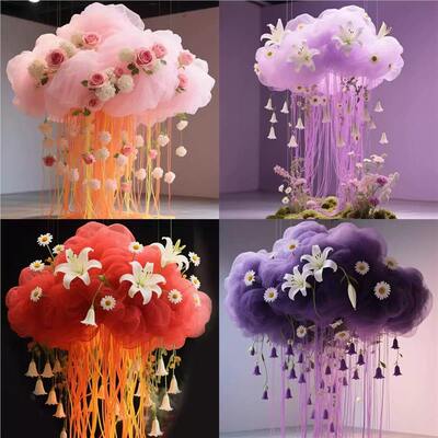 网红云朵装饰挂件商场橱窗美陈布置摆件婚庆立体棉花云彩拍照道具