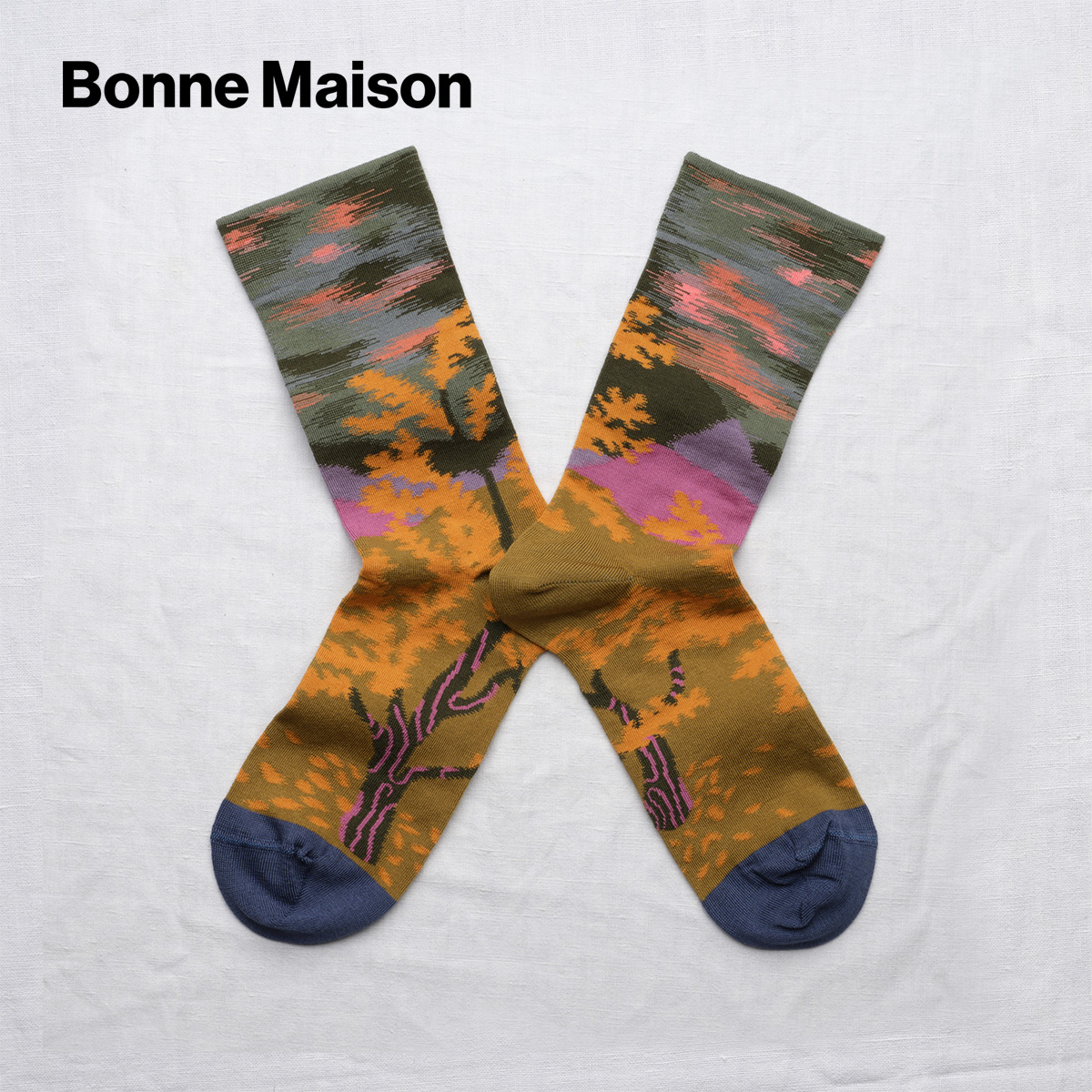 Bonne Maison法国进口设计师品牌中筒袜百搭女ins网红棉外穿潮袜