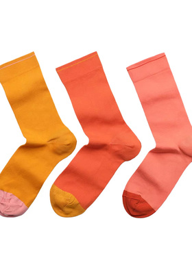 Bonne Maison法国进口设计师ins网红潮牌袜棉纯色情侣彩色中筒袜