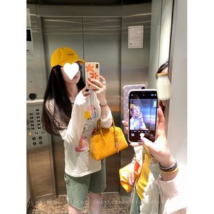 批发辣妹薄款 轻薄透气宽松休闲百搭上衣女 长袖 卡通印花T恤女夏季