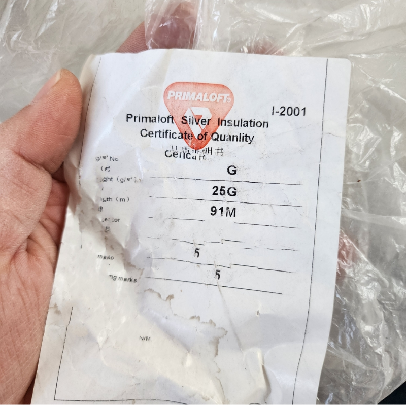primaloft gold silver insulation 超轻p棉 金标系列超轻保暖棉
