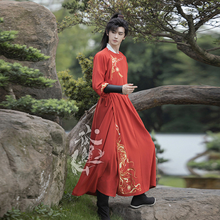 孤鲤原创【绪风】汉服男女圆领袍帅气酷飒侠客日常套装仙古装绣花