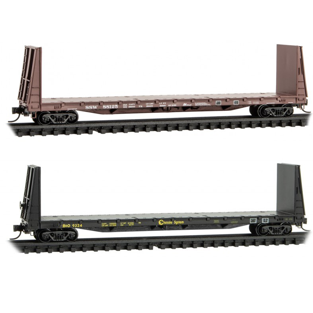 mtl n比例 61尺 平车 b&o ssw bulkhead 火车模型 美国