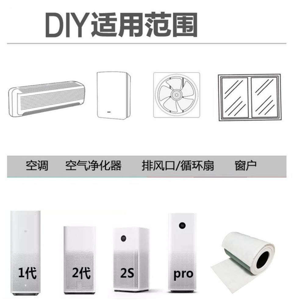 新风口空气过滤网静电棉初滤HEPA滤芯配小米空调防尘净化器PM2.5