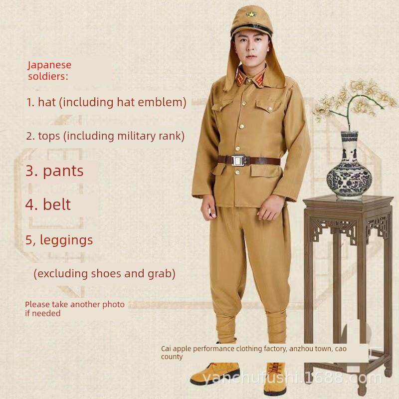 民国时期抗日影视剧日本兵特务皇协二狗子小品舞台喜剧表演出服装