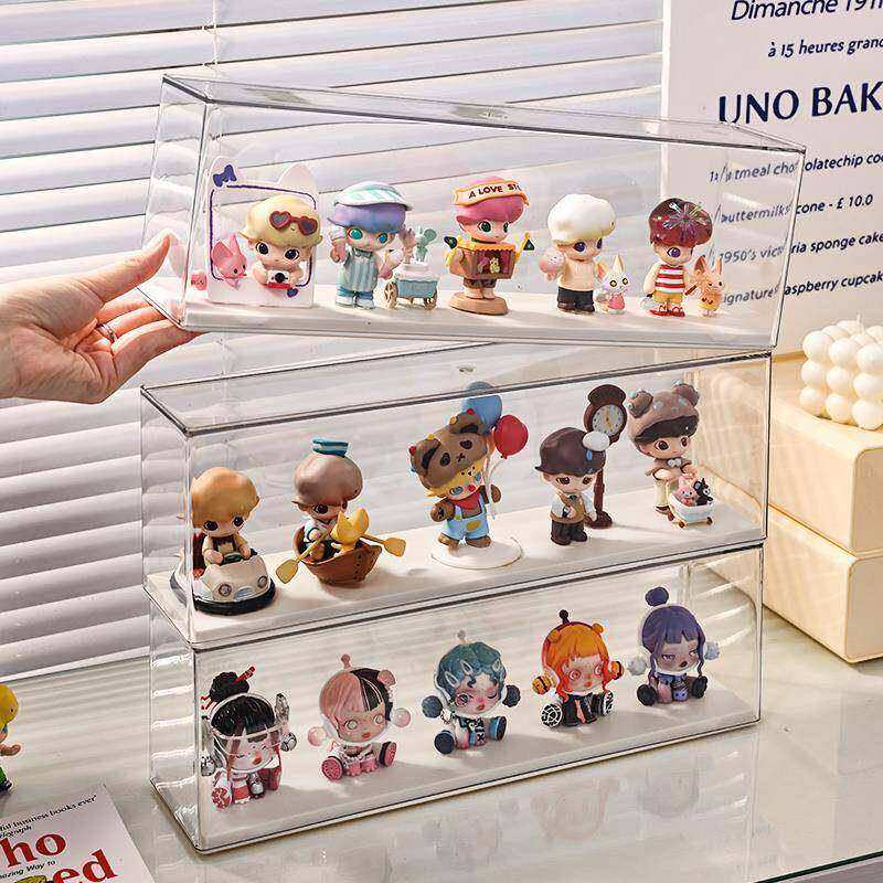 泡沫玛特透明亚克力展示架手工储存防尘柜Popmart娃娃盲盒乐高