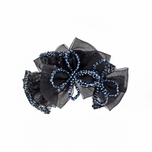 盐湖花 法式仙气蝴蝶抓夹半扎发后脑勺盘发头饰