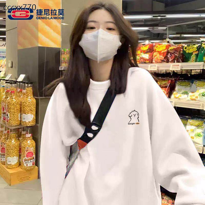 【敖瑞鹏代言】捷尼拉莫加绒卫衣加厚长袖圆领上衣女款无帽2025新