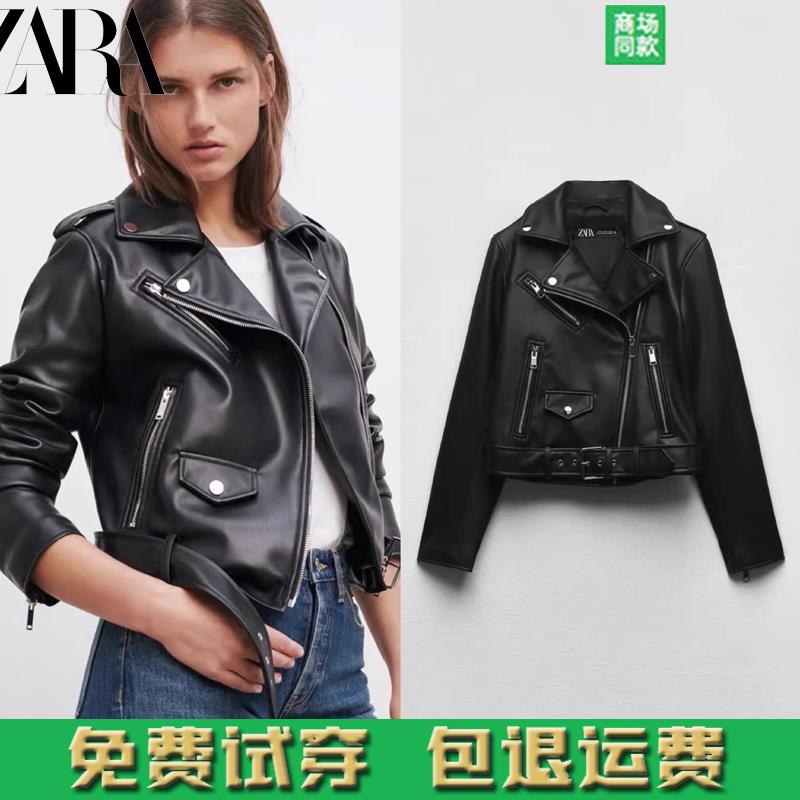2024秋季新款女装短款仿皮机车款夹克外套皮衣 3046060 800