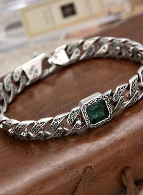 新款方钻藤草纹手链地中海风情蓝