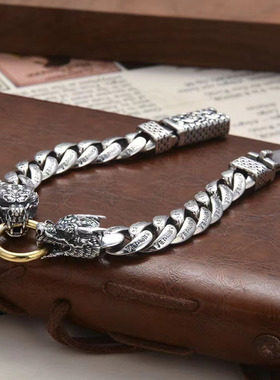 新款精工龙头手链国风霸气复古双