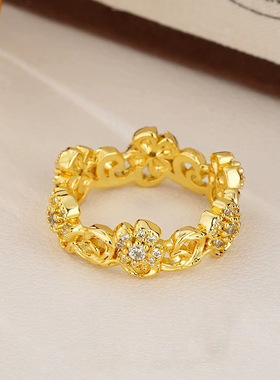 新款精致桃花戒指轻奢小众高级感