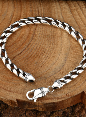 新款复古国风潮光面回纹古巴手链