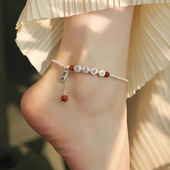 新款 平安喜乐脚链心想事成小福牌脚绳小众复古百搭超仙