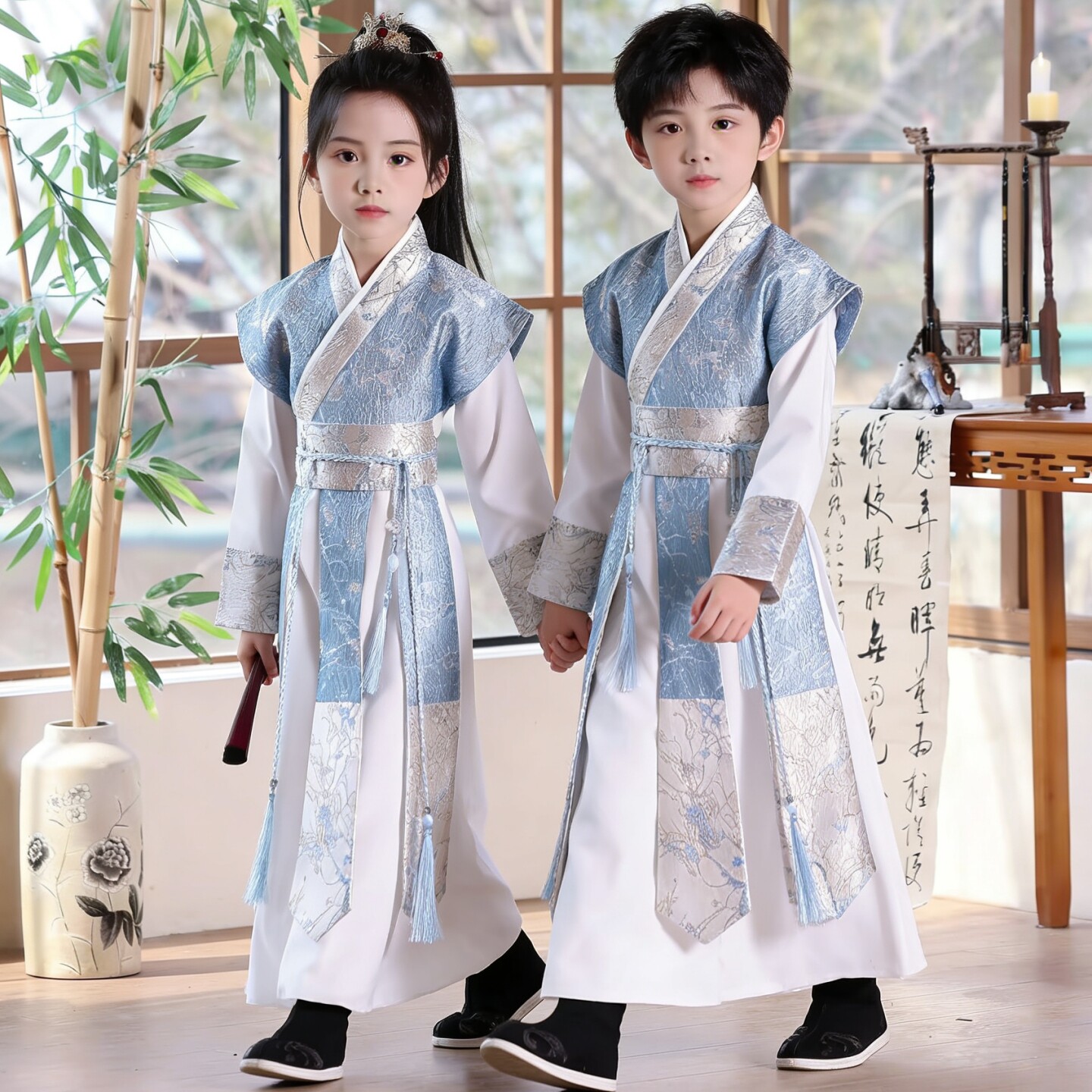 汉服女童2026新款儿童花木兰服装男童古装明制日常可穿古风宋制春图片